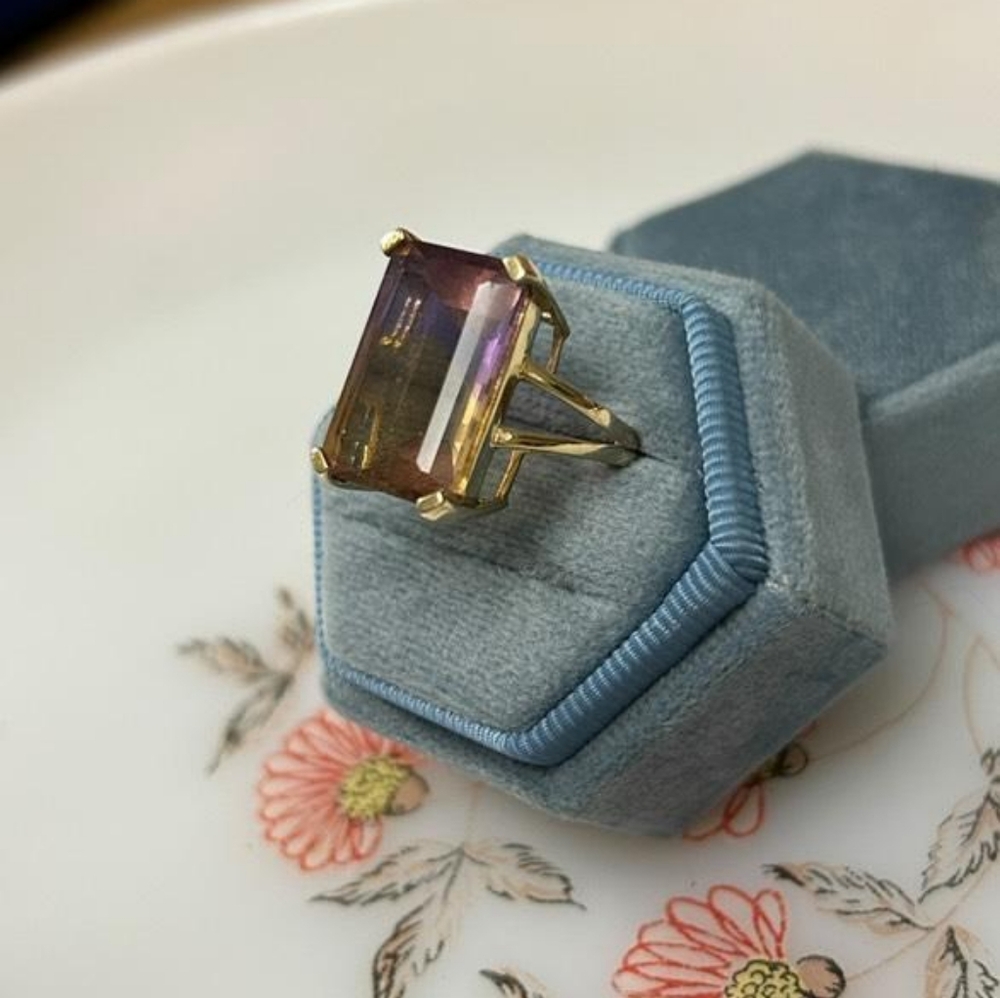 14k Gold Ametrine Ring – Stunning Gemstone, Unique & Elegant Jewelry